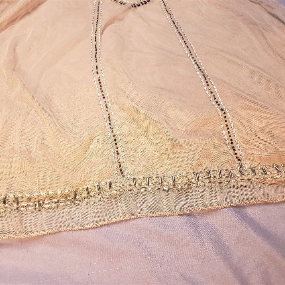 Pink Beaded Bead Mesh Camisoles - Picture 3 of 5
